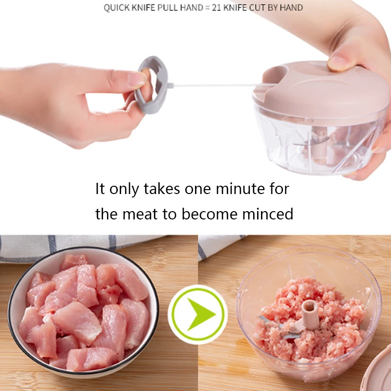 500/900 мл портативная ручная мясорубка измельчитель фруктов овощей слайсер