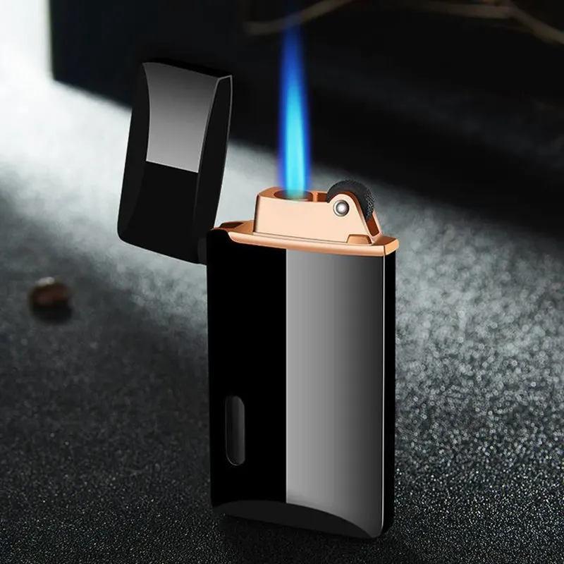 Креативная металлическая зажигалка с шлифовальным кругом ветрозащитная газовая