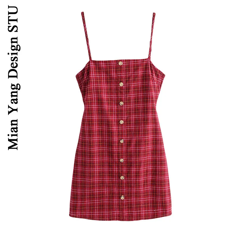 Французское Ретро Темно красное платье в клетку шикарное праздничное на