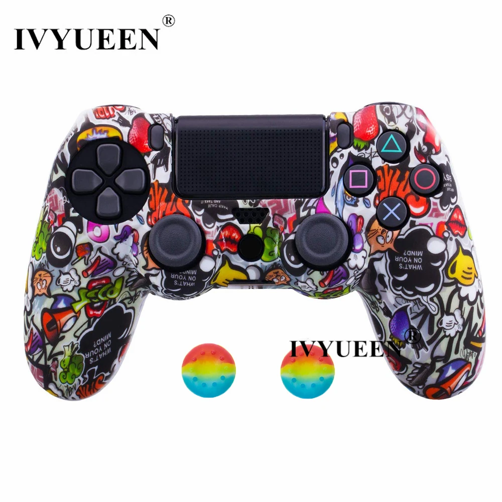 IVYUEEN для sony playstation 4 PS4 Pro тонкий контроллер силиконовый чехол защитная кожа с аналоговой рукояткой для PS4 DS4 геймпад