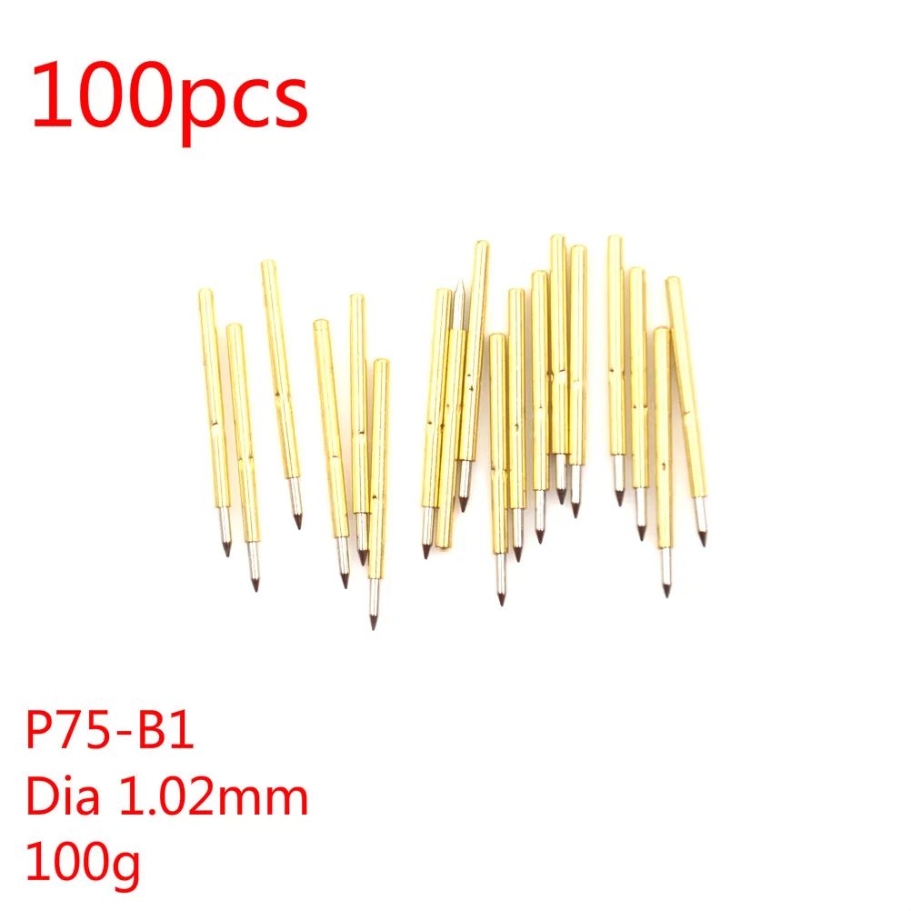 100 шт. пружинный тестовый зонд Pogo Pin P75-B1 Dia 1,02 мм 100 г Cusp копье позолоченное для Тестовых Инструментов