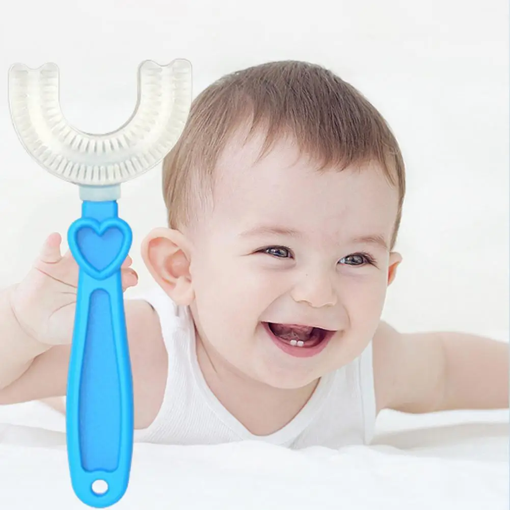 Cepillo de dientes tipo U para ni&ntilde;os, cerdas suaves de mano, Cuidado Oral-0