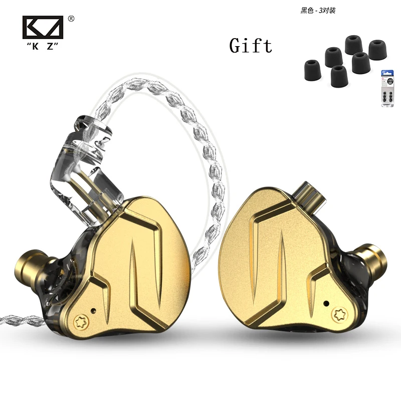 Kz Zsn Pro Наушники вкладыши 1ba + 1dd гибридные технологии Hifi бас металлические
