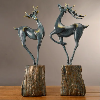 

European-style luxury noble elk head resin crafts home decoration
