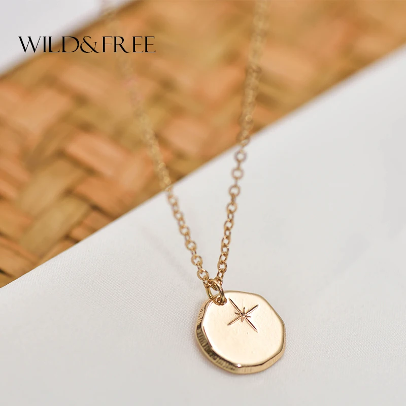 Лидер продаж минималистичное ожерелье с круглым кулоном неправильной формы для