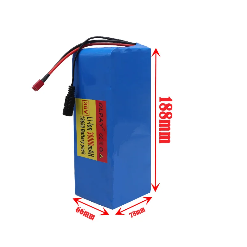 

10S4P 36V battery 30Ah battery pack 1000W high power battery 42V 30000mAh 36v electric bike battery BMS with +42v charger
