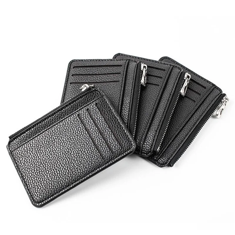 Мужские компактные кошельки простой кошелек на молнии из искусственной кожи для женщин мульти держатель для карт визитница ID держатель для монет кошелек модный подарок