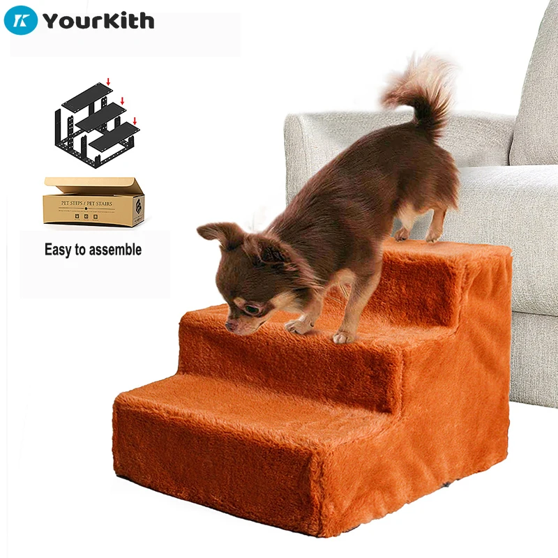 YourKith Dog Stairs Safety Dog Ladder Pet Stairs Easy To Install Pet Steps  Anti-Skid Ladder Ramp For Dog And Cat