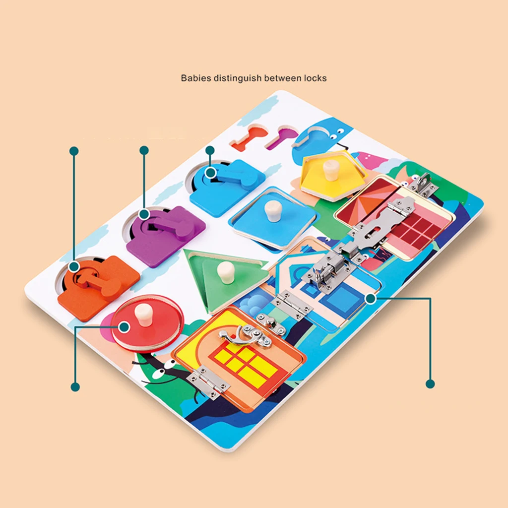 Доска Монтессори для малышей деревянная игрушка с сенсорной разблокировкой