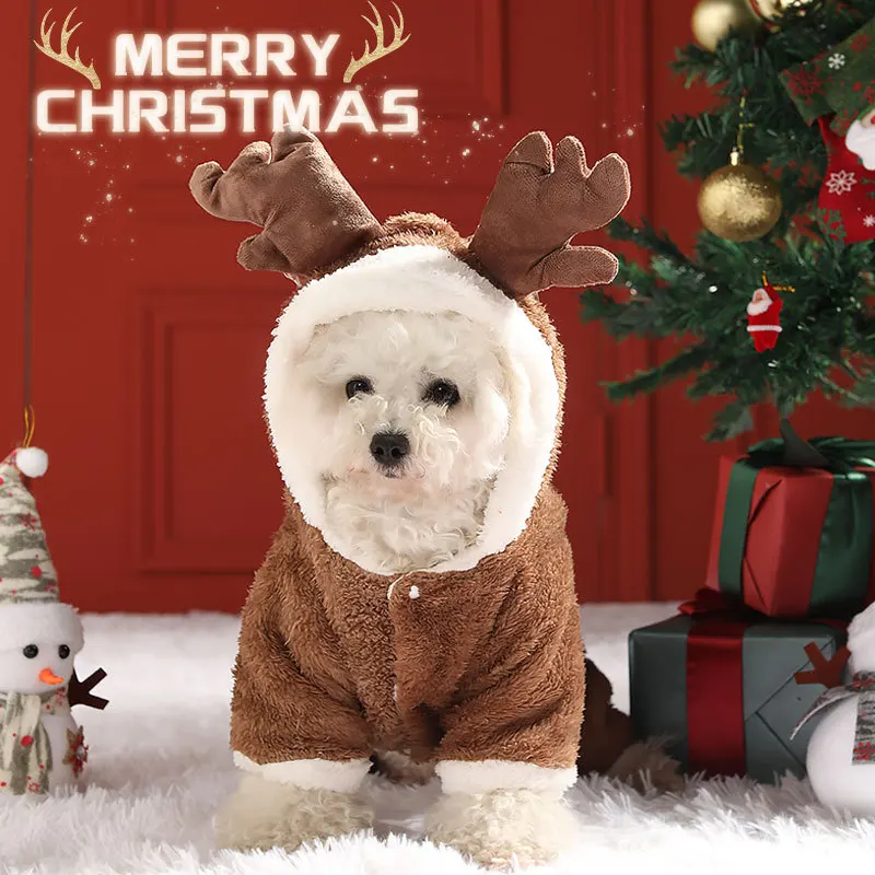 

Pet Supplies Winter Warm Dog Four-legged Clothes Christmas Elk Small Dog Teddy Chihuahua Dog Clothes