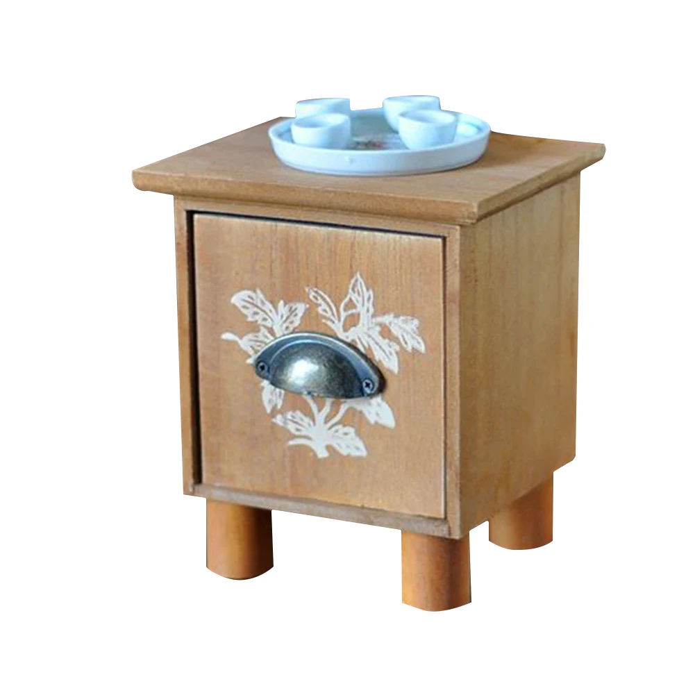 Wood Tea Table Set Infant Photography Props Take Photos Newborn Baby Geometric Pattern Mini Accessories Chair Decoration Posture |