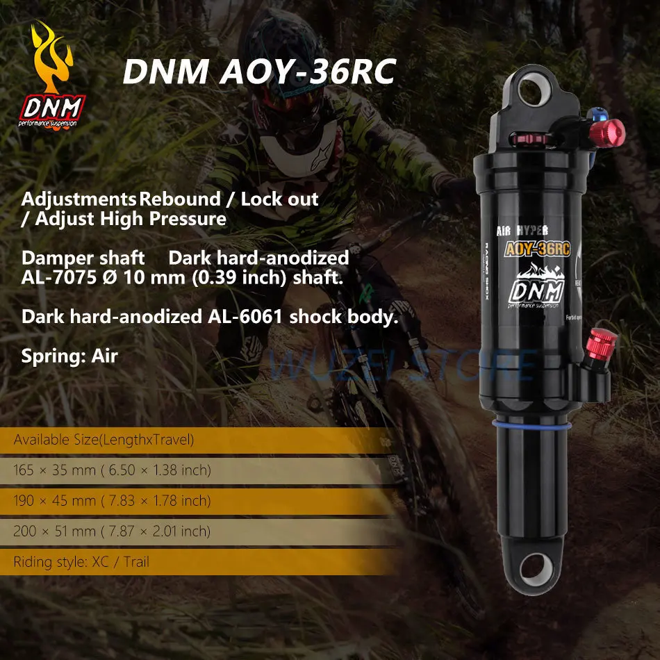 Dnm Aoy 36rc Mtb горный велосипед катушка удара обратно 165 /190 /200 мм задний воздушный