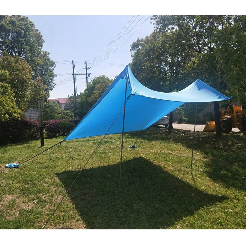 저렴한 가족 해변 양산 경량 차양 텐트 샌드백 앵커 4 무료 페그 UPF50 UV 대형 휴대용 캐노피 드롭 배송