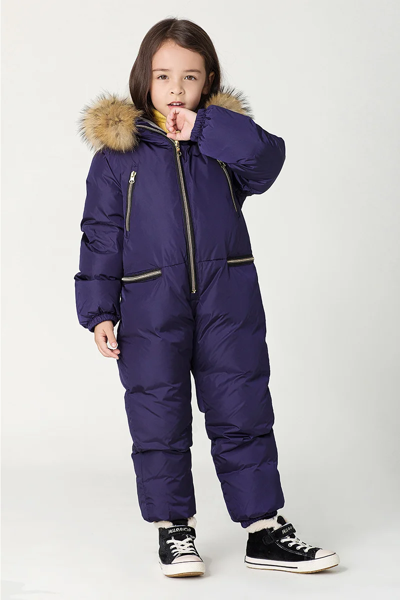 Детский лыжный пуховый костюм большого размера, цельный пуховик для мальчиков, длинное черное пуховое пальто для девочек, утепленный пуховик 90