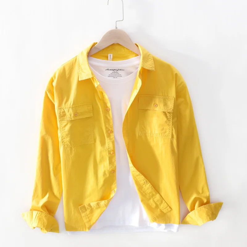 

2020 Spring New Cotton High Quality Heren Blouse Lange Mouw