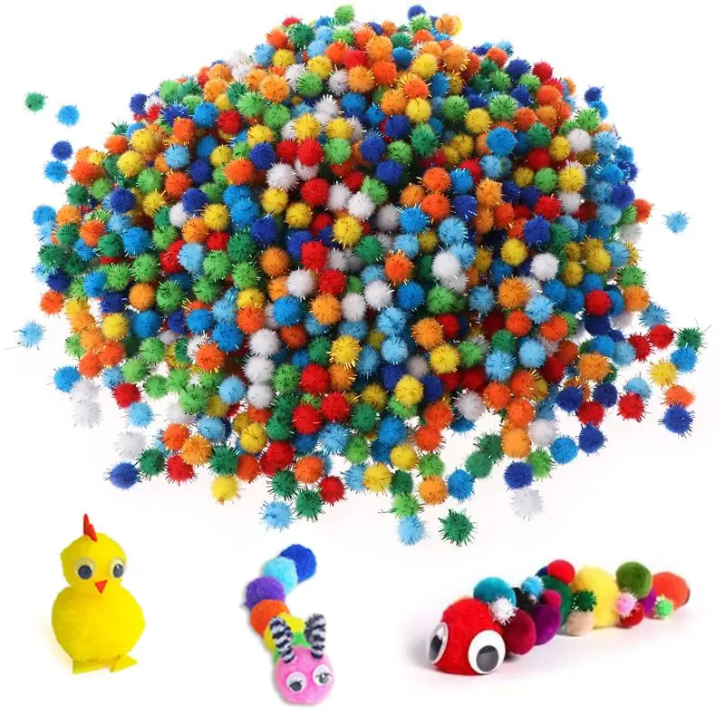 

2000 шт 10 мм мини-платье из пышного мягкого Pom Poms помпонами и блестящими шариками ручной работы для детей игрушки Сделай Сам товары для шитья и ...