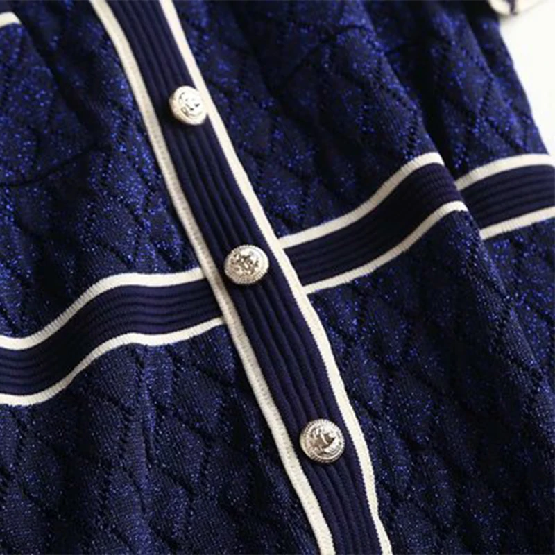 

traf za Women Korean style small fragrant temperament knitted dress short-sleeved high-waist o-neck a-line skirt yk2 trf zaraing