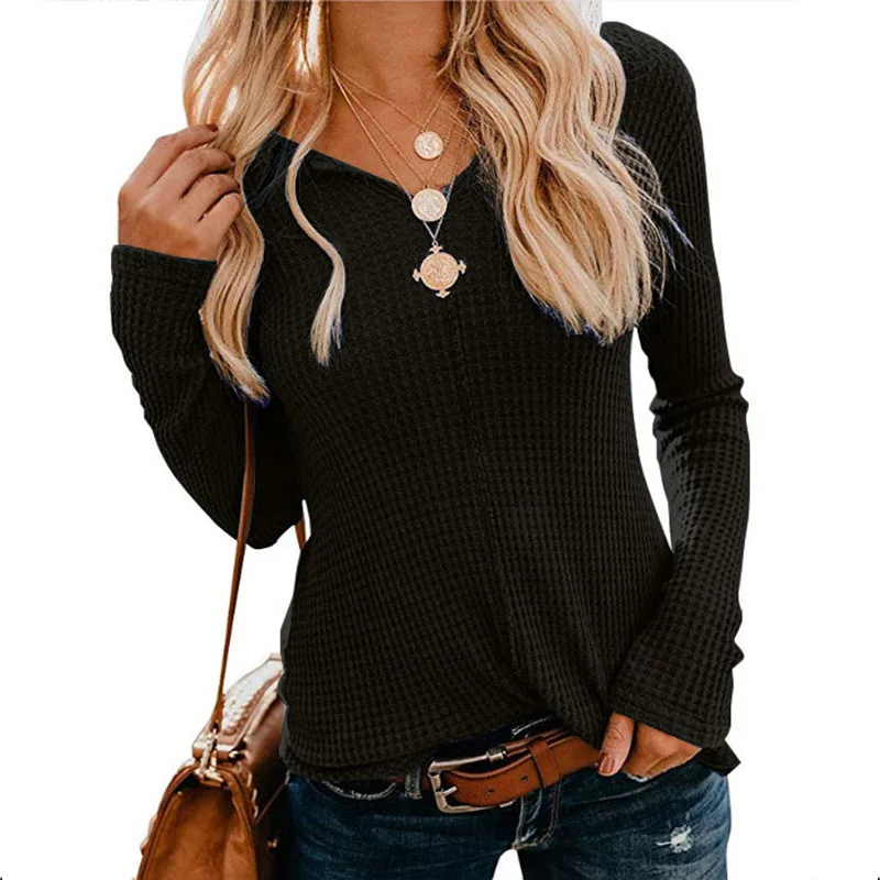 

Knit sweater V-neck solid color long sleeve women's sweater pullover women pullover sweater women knit sweater women