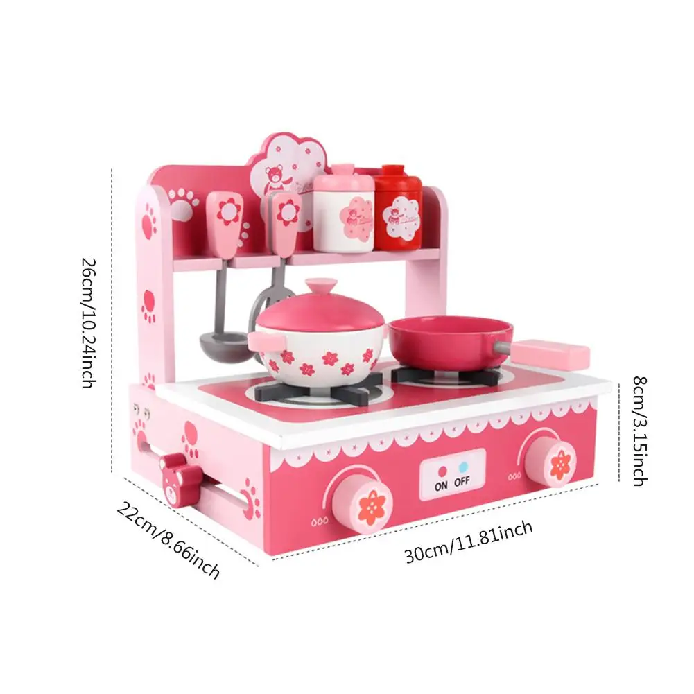 Simulated Wooden Kitchen Toy Set With Sink Cabinets Safe Material Durable Pretend Toys For Little Girls Pink | Игрушки и хобби