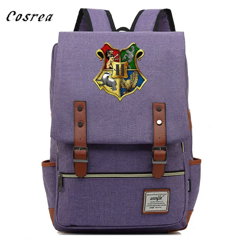 Волшебный Хогвартс Ravenclaw Слизерин Гриффиндор для мальчиков и девочек портфели для подростков школьные сумки холщовые женские сумки рюкзак мужской рюкзак