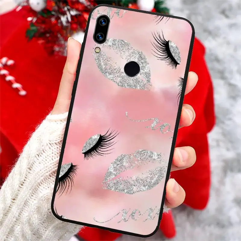 

Eyelash Makeup Lip sexy pattern Phone Case For Xiaomi Redmi note 7 8 9 t k30 max3 9 s 10 pro lite