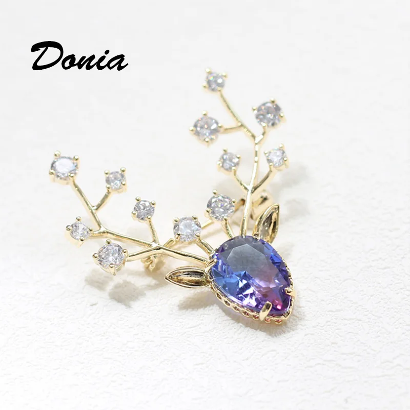 Ювелирные изделия Donia модная новинка микро циркон инкрустированная двухцветная