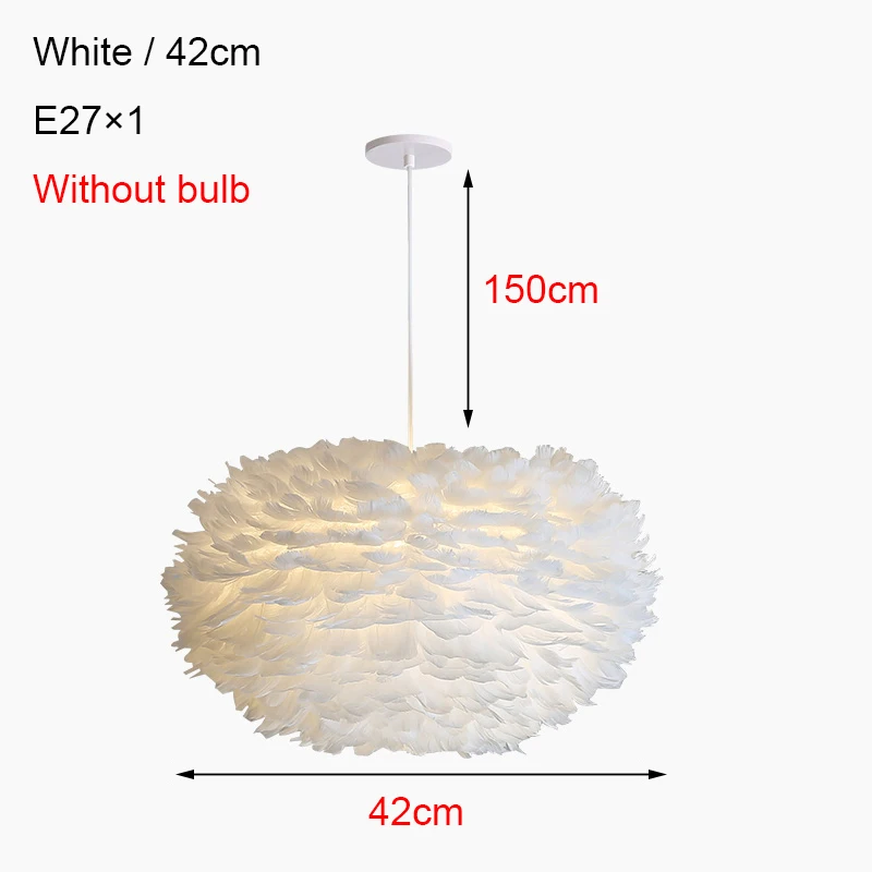 

Feather Pendant Lights Modern Nordic Pandant Lamp Living Room Bedside Bedroom Decor Kitchen Feather HangLamp E27 Hanging Lights