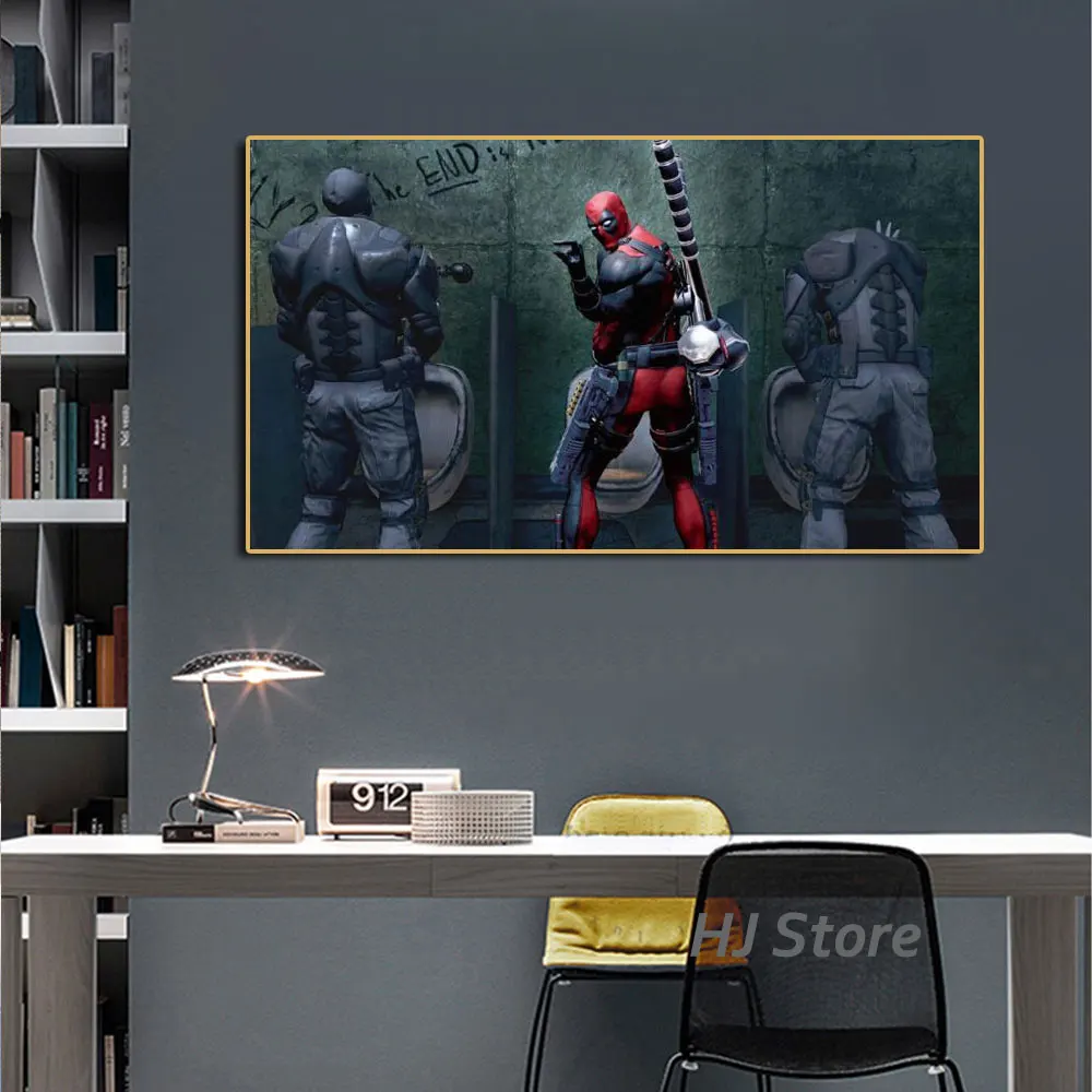 Креативный Забавный аниме туалет супергерой Человек-паук картина плакат