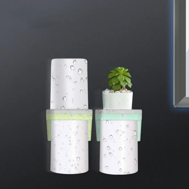 Горячая ногтей Бесплатная настенный чашка держатель для зубной щетки комплект