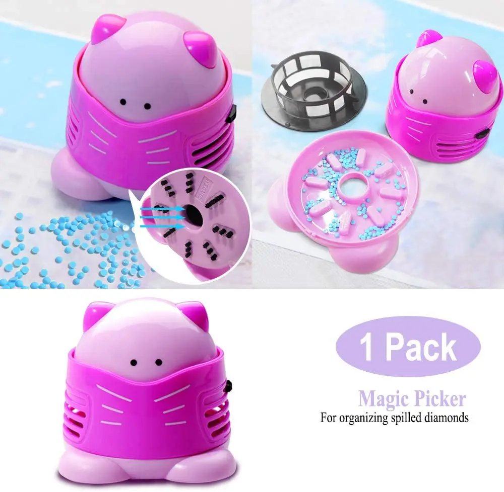 

Mini Diamond Painting Drill Desktop Vacuum Cleaner Small Cleaning Machine Cross Stitch Embroidery Tools Clean Excess Drill Tool
