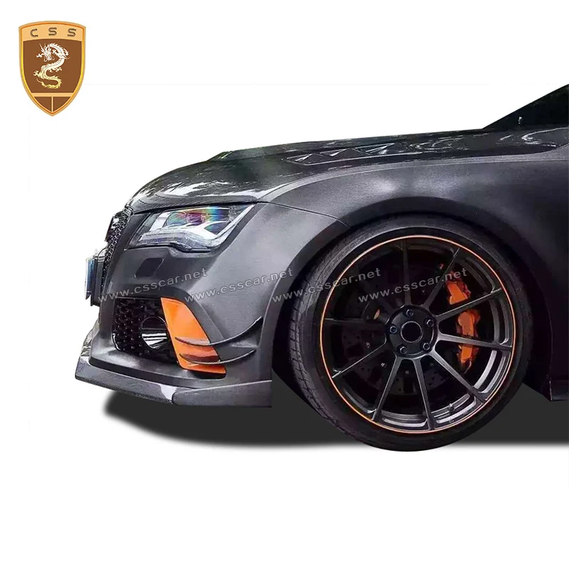 Авто модификация карбоновый передний диффузор для губ Набор для тела для RS7 карбоновый передний диффузор для губ Набор для тела автомобильные аксессуары