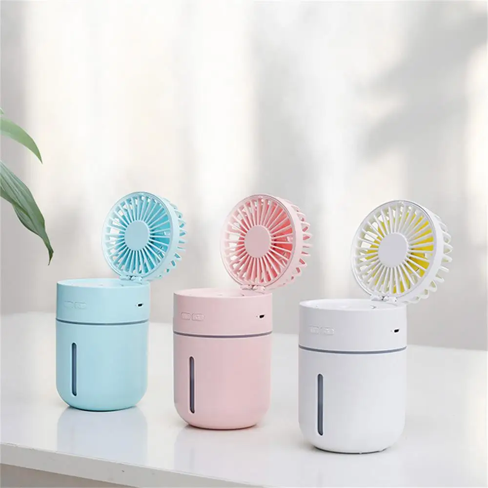 

Two-In-One USB Humidifier Fan Mini Mist Spray Desktop Cooling Mist Fan With Air Diffuser Adjustable Handy mist humidifier