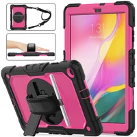 hxcase 360 rotation hand strapkickstand protective cover for samsung galaxy tab a 10 1 case 2019 t510 t515 silicone case