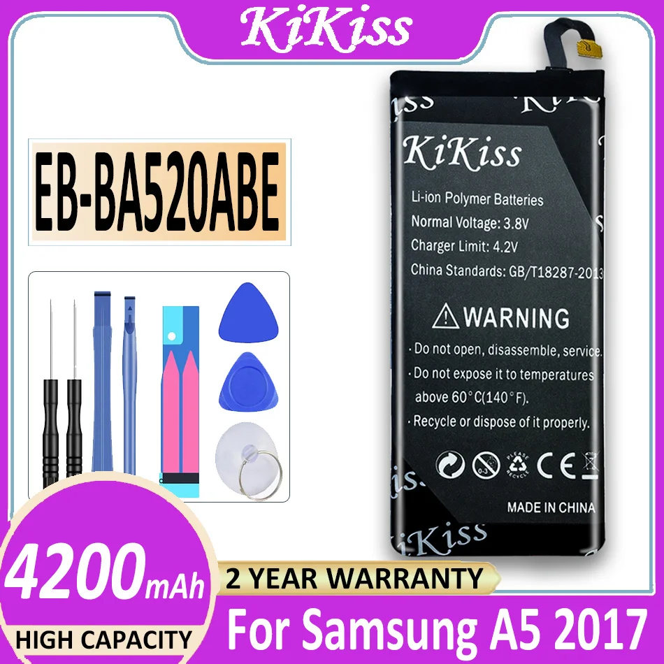 Оригинальный аккумулятор KiKiss 10000 мАч для Samsung Galaxy A5 (4200) A520 A520F сменная батарея +