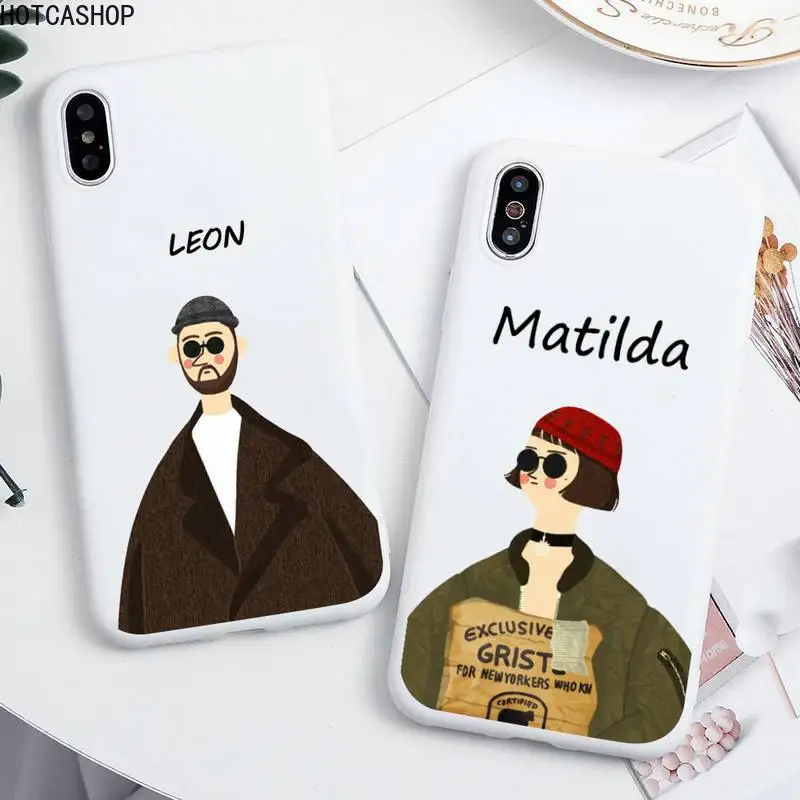 cartoon killer leon uncle girl phone case for iphone 12 11 pro max mini xs 8 7 6 6s plus x se 2020 xr candy white silicone cover free global shipping