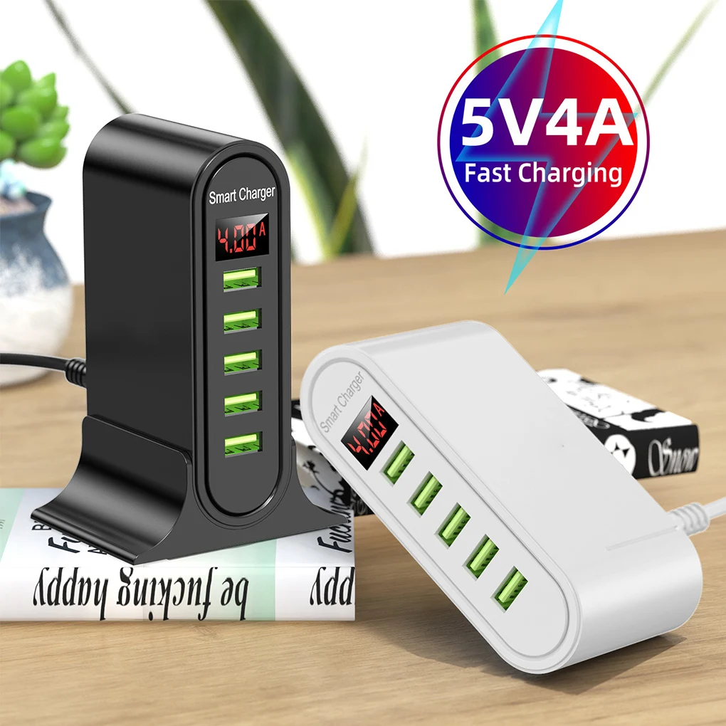 Зарядное устройство с 5 USB-портами для Xiaomi зарядная станция со светодиодным