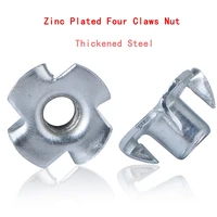 four claws nut 302010pcs m3 m4m5m6 m8 m10 hickened steel four claws speaker nut blind pronged insert t nut for wood furniture