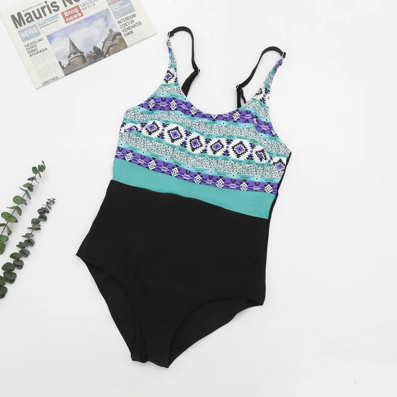 

2020 New One-Piece Large Swimsuits Closed Female Plus Size Swimwear For The Pool Swim Bather Beach Body Bathing Suits Women