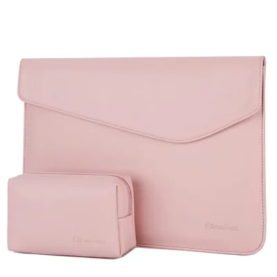 Solid pink sets Водонепроницаемые гладкие Мультяшные Сумки из искусственной кожи для ноутбука Macbook Air 13 Сумка Pro 14 15 чехол для сенсорной панели ультратонкий женский чехол - Цвет: Solid pink sets