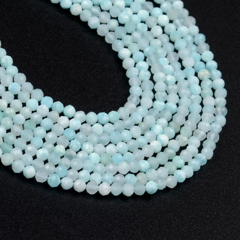 Бусины из натурального амазонита с гранями круглые бусины разделители россыпью