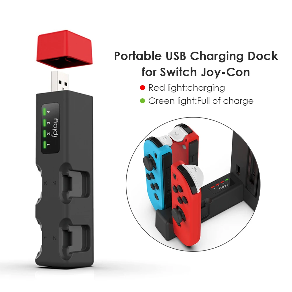 

Charging Dock for Nintend Switch Portable USB Charging Dock Station for Nintend Switch 4 Port Controller Gamepad with Indicator
