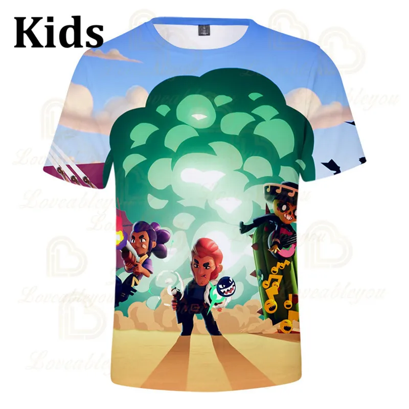 

POCO Shelly 8 To 19 Years Kids T-shirt Shooter Game Leon 3D Printed Tshirt Boys Girls New Cartoon T-shirt Tops Teen Clothes
