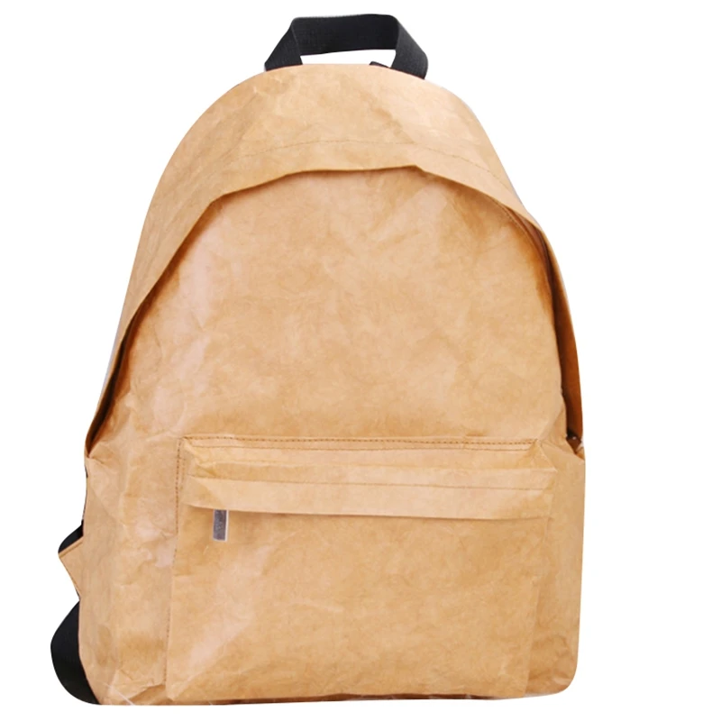 

Рюкзак унисекс из крафт-бумаги, школьный ранец для студентов, многофункциональная вместительная моющаяся, устойчивая к разрыву, Экологичес...