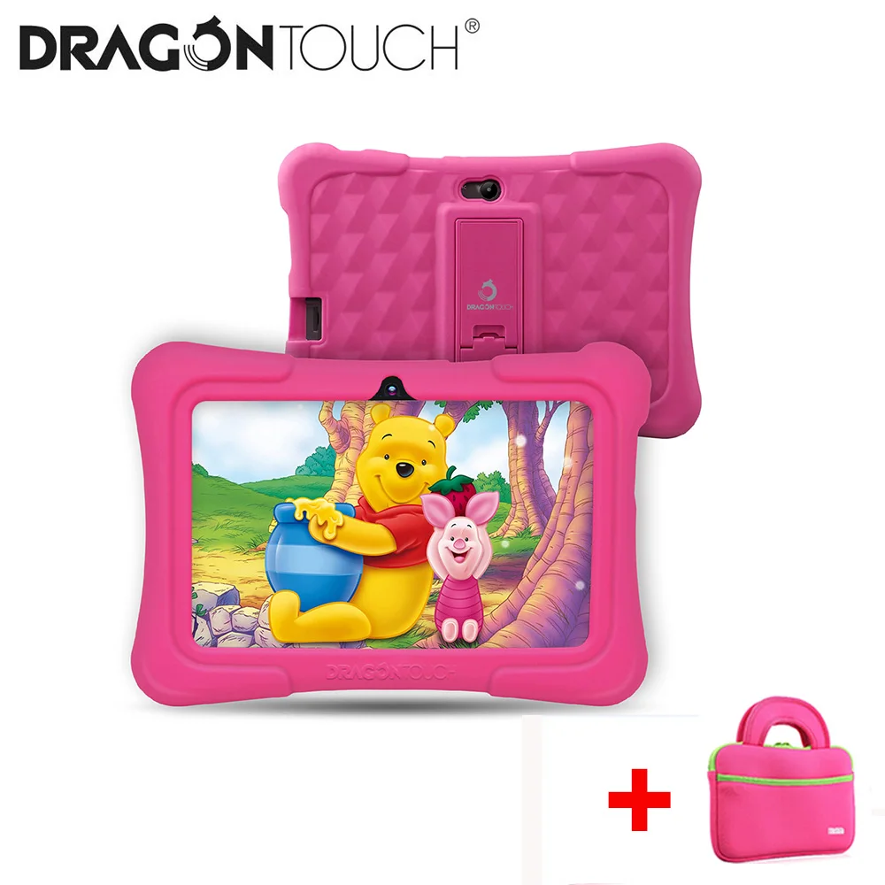 Pink Dragon Touch Y88X Pro 7 ''HD дисплей детский планшет для детей 16 ГБ Android 9,0 с планшетом сумка защитный экран для планшета ПК - Комплект: Pink