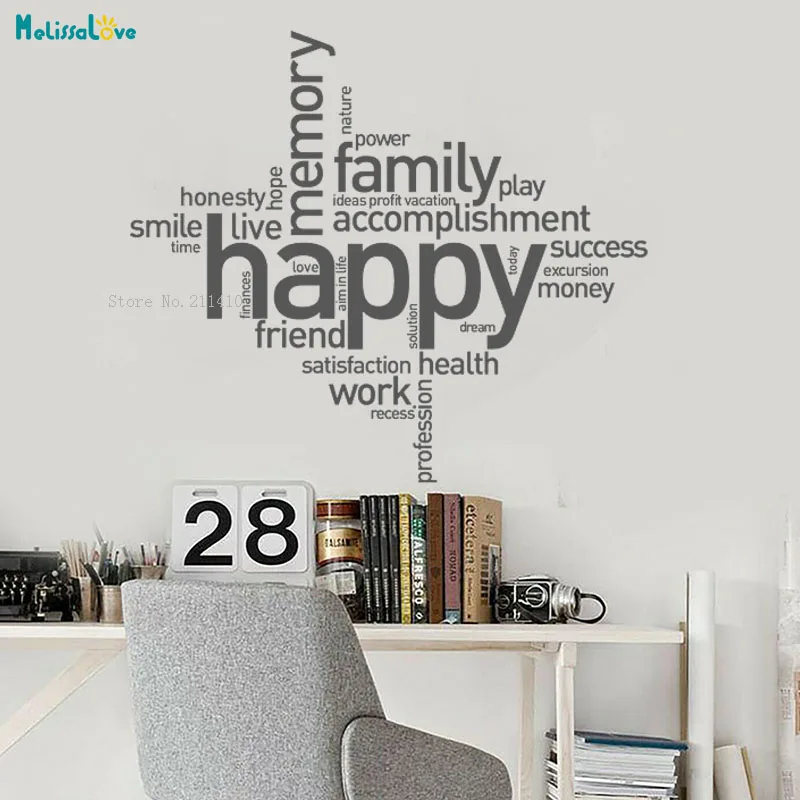 

Crossing Quotes Wall Decals Happy Family Memory Home Decoration For Office Living Room Bedroom Word Art Murals YT2589