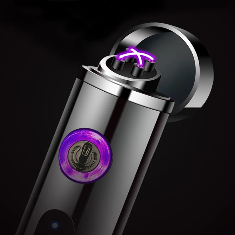 Мини USB зарядка Электронная зажигалка со светодиодным сенсорным сенсором