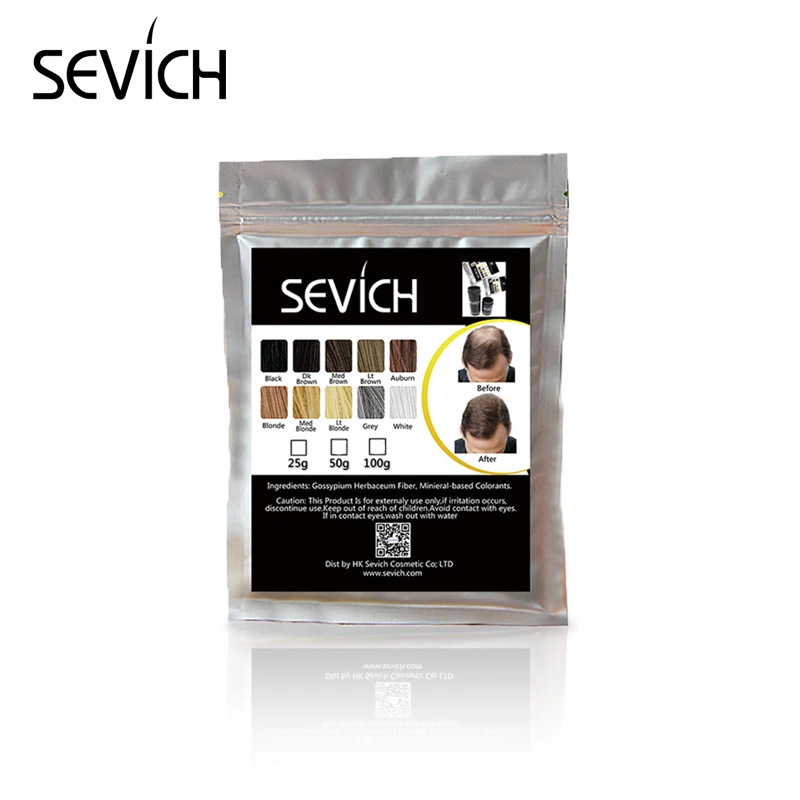 Sevich beauty, лечение выпадения волос, консилер для волос, волокно, кератин, волосы, строительное волокно, Стайлинг, порошок, заправка, 25 г, 10 цветов