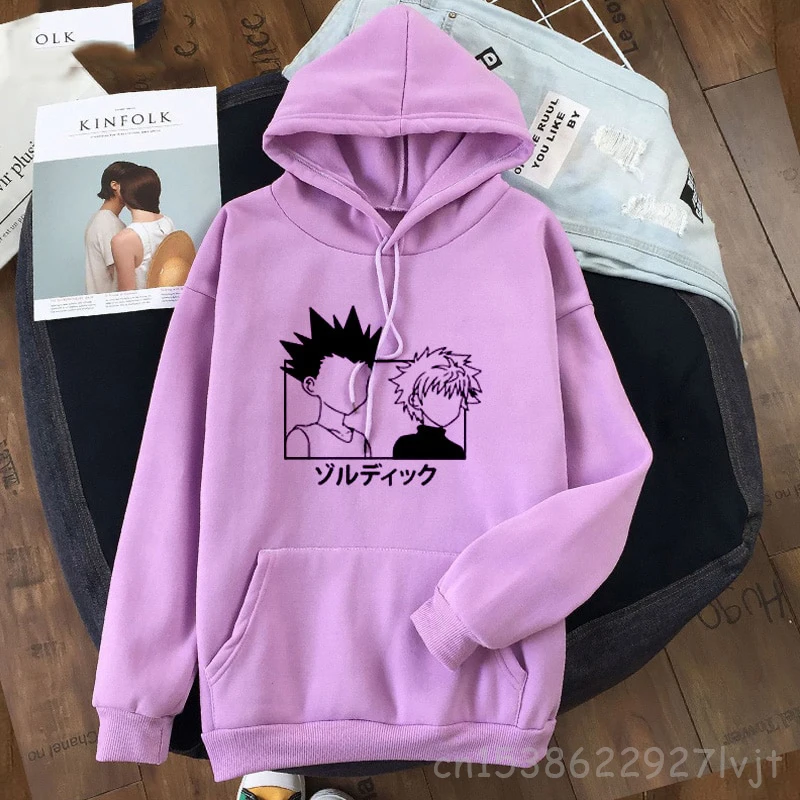 Женские толстовки с капюшоном Gon And Killua модная уличная одежда Hunter X свитшот