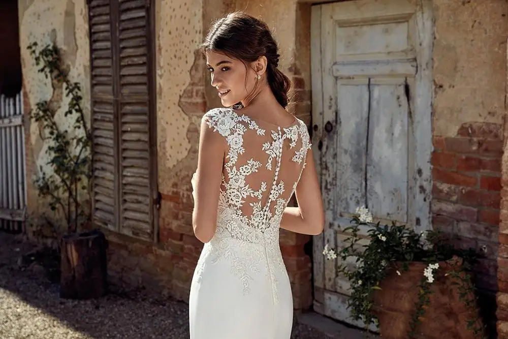 Горячая Новинка стиль Русалка Богемия Свадебные платья с рукавами-крылышками