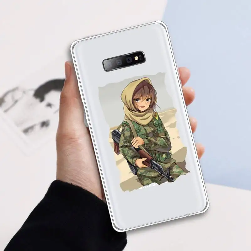

Fashion anime police girl Phone Case Transparent for samsung A 21s 50 71 S 8 9 20 20fe note 10 20 ultra plus